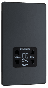 BG Evolve PCDMG20B-01 115-240V Dual Voltage Shaver Socket Matt Grey