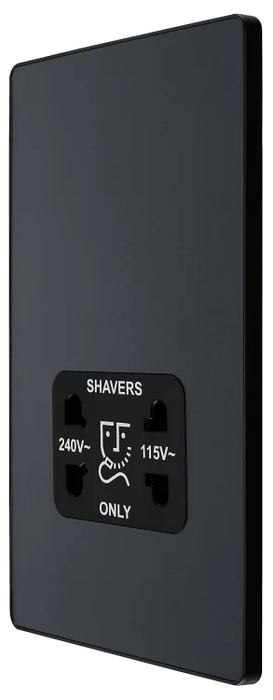 BG Evolve PCDMG20B-01 115-240V Dual Voltage Shaver Socket Matt Grey