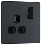 BG Evolve PCDMG21B-01 13A Single Switched Socket Matt Grey