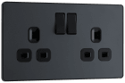 BG Evolve PCDMG22B-01 2 Gang 13A Switched Socket Outlet Matt Grey