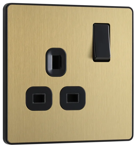 BG Evolve PCDSB21B Satin Brass 13A Single Socket