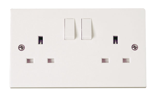 Click Scolmore Polar PRW036 13A DP 2 Gang Switched Socket