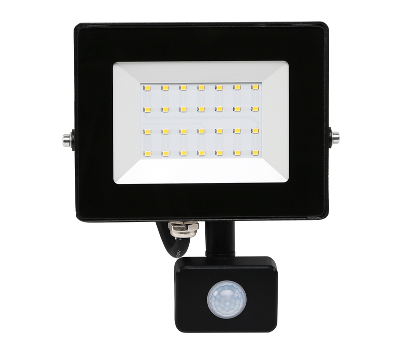 NVC Lighting NPM20/BK/PIR/840 Puma 20W LED Floodlight Black PIR 840