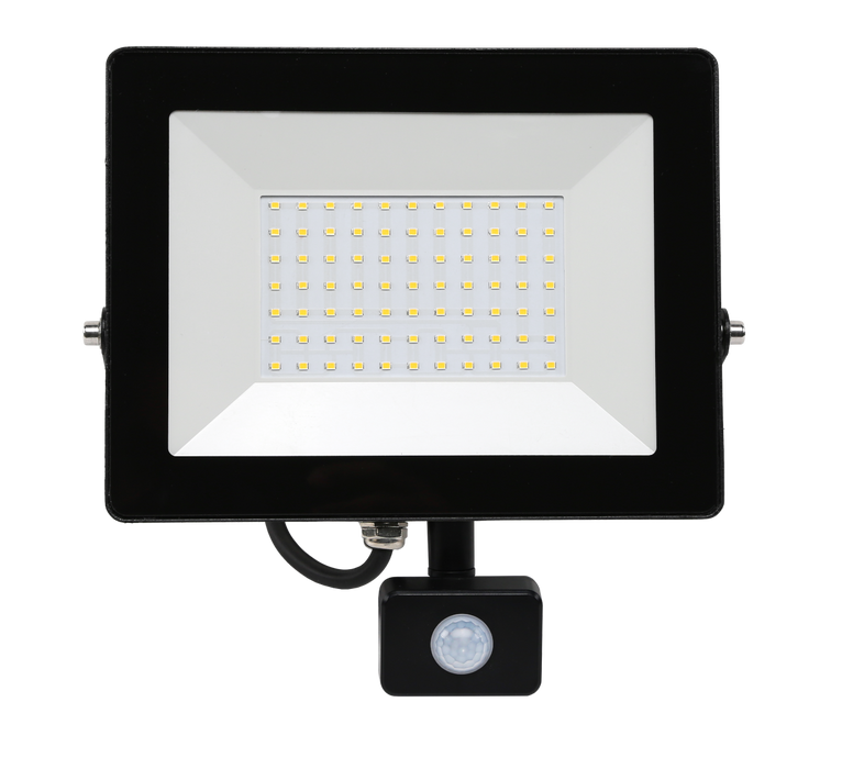 NVC Lighting NPM50/BK/PIR/840 Puma 50W LED Floodlight Black PIR 840