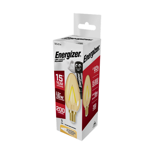 Energizer Filament S12861 Gold LED Candle 2.6W SES