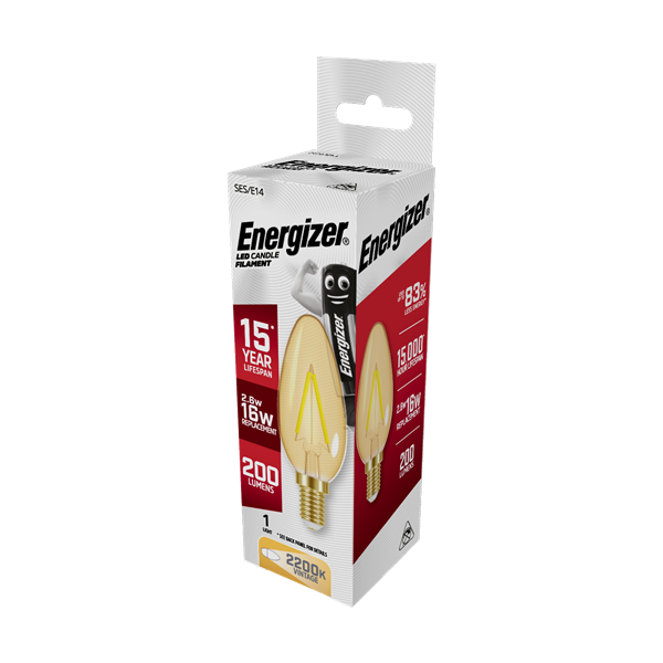 Energizer Filament S12861 Gold LED Candle 2.6W SES