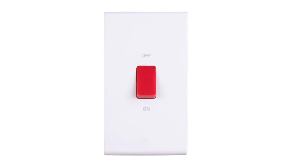 Deta S1301 Slimline 50A DP Switch Tall Red