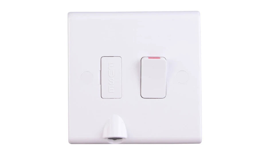 Deta S1374 Slimline 13A Switched Spur with Bottom Flex Outlet