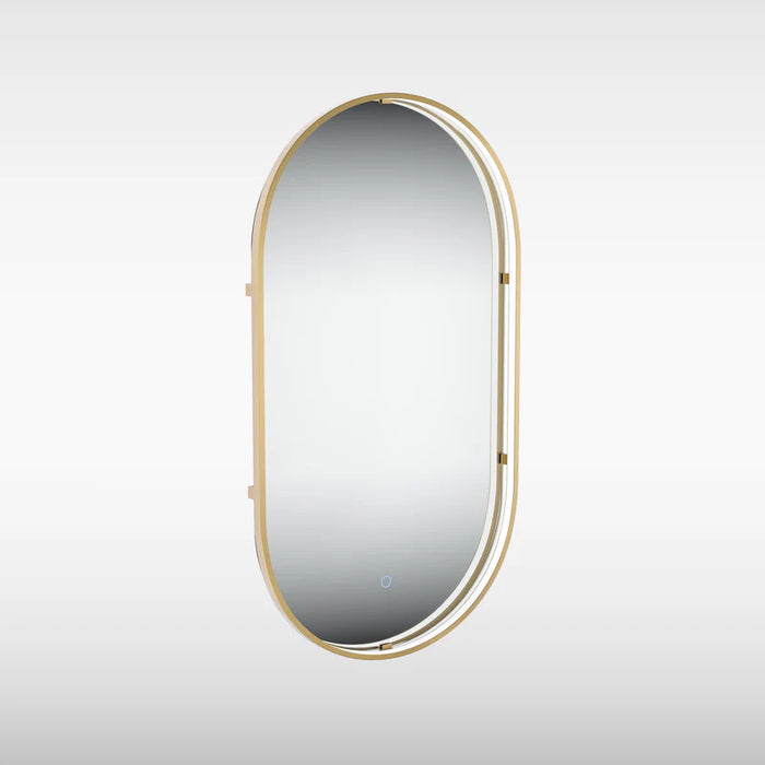 Sensio SE170046T0 Aspect Floating Edge Pill Shaped Mirror with Colour Changeable LEDs and Touch Sensor - 900x500mm - Brass