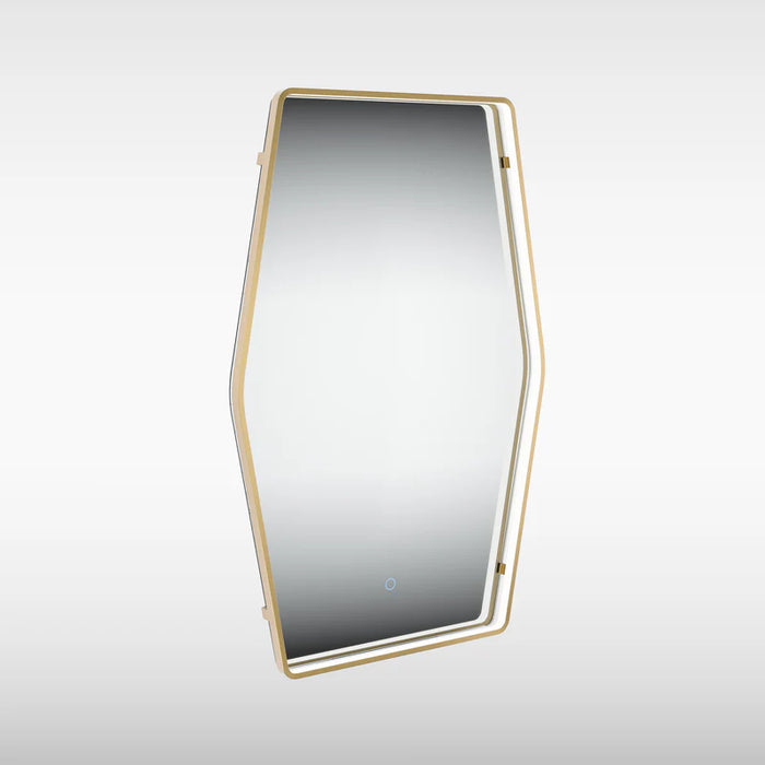 Sensio SE170056T0 Aspect Floating Edge Art Deco Mirror with Colour Changeable LEDs and Touch Sensor - 600x900mm - Brass