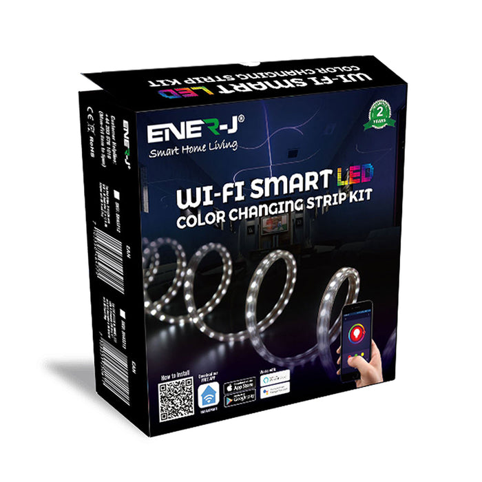 ENER-J SHA5212X Smart Wi-Fi RGB LED Strip Plug and Play Kit 12V 5 meters IP65