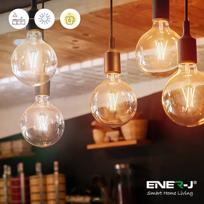 ENER-J SHA5309 WiFi Smart 8.5W Globe LED Dimmable & CCT Changing Filament Lamp