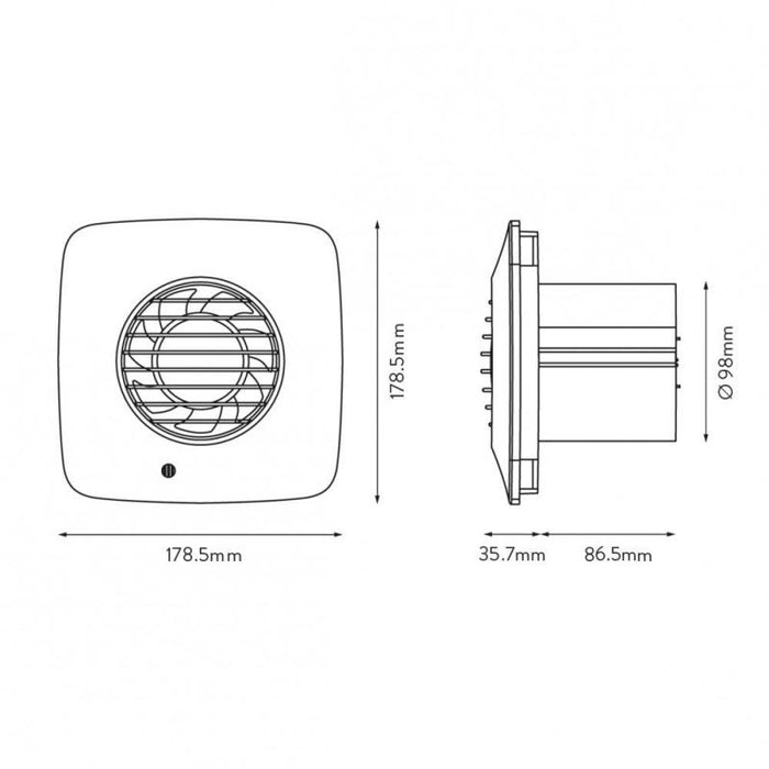 Xpelair DX100BHTS Simply Silent Bathroom Extractor Fan w/Humidistat & Timer