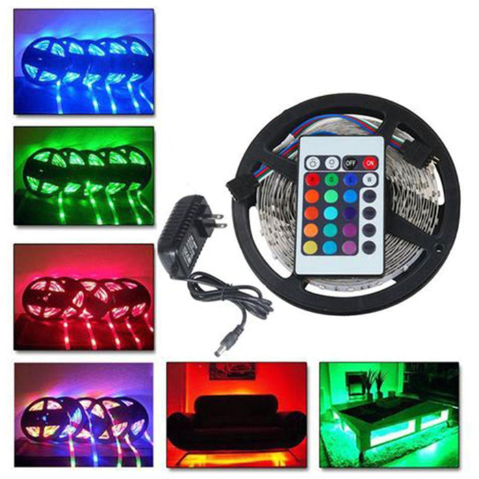 ENER-J T444 LED Strip Kit 5 meter RGB IP65 IR remote Plug and Play UK PS