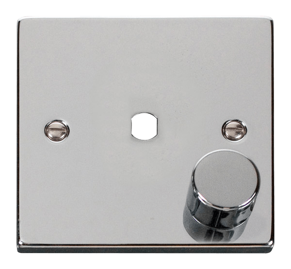 Click Scolmore Deco VPCH140PL 1G Single Dimmer Plate & Knob Polished Chrome