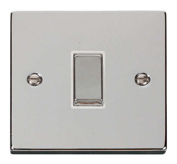 Click Deco VPCH411WH Switch 1G 2W Polished Chrome White Insert