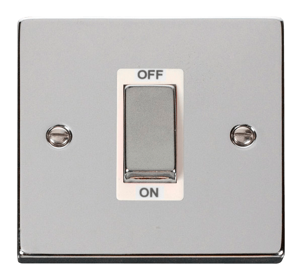 Click Scolmore VPCH500WH 45A Ingot 1G DP Plate Switch