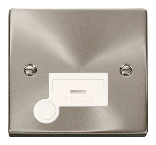 Click Scolmore Deco VPSC050WH 13A Fused Connection Unit With Optional Flex Outlet Satin Chrome