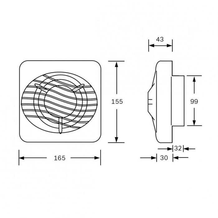 Xpelair VX100 4'/100mm Standard Extractor Fan White