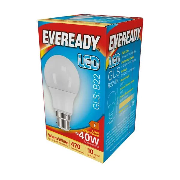 Ever Ready S13618 4.9W LED GLS BC B22 Warm White Lamp