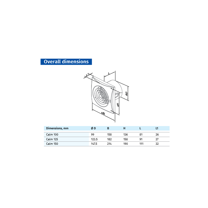 Blauberg CALM100 100mmm Calm Extractor Fan