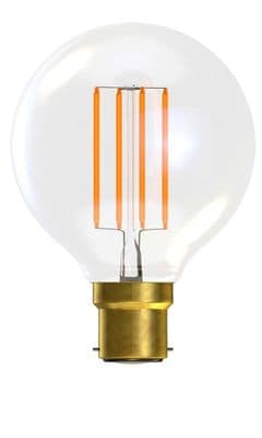 Bell 60789 4W LED Filament Globe Clear Dimmable - BC, 2700K