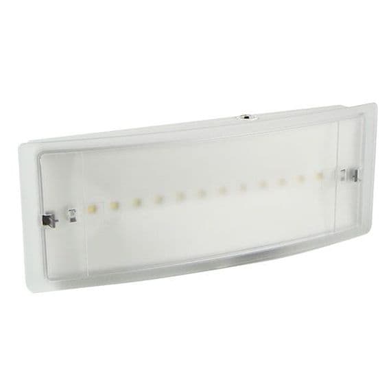 Bell Lighting 09082 Spectrum 3W LED IP20 Emergency Mini Bulkhead - Maintained/Non-Maintained - Includes 4 New Legends