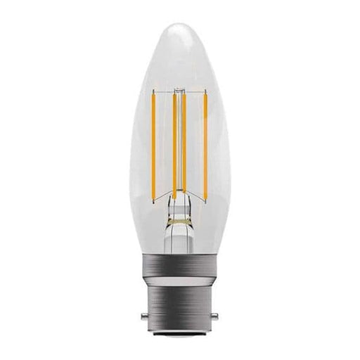 Bell 60211 Aztex 4W LED CRI90 Filament Candle Dimmable - BC, Clear, 2200K