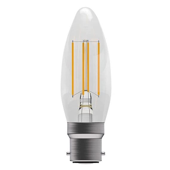 Bell Lighting 60711 4W LED Filament Clear Candle - BC, 4000K