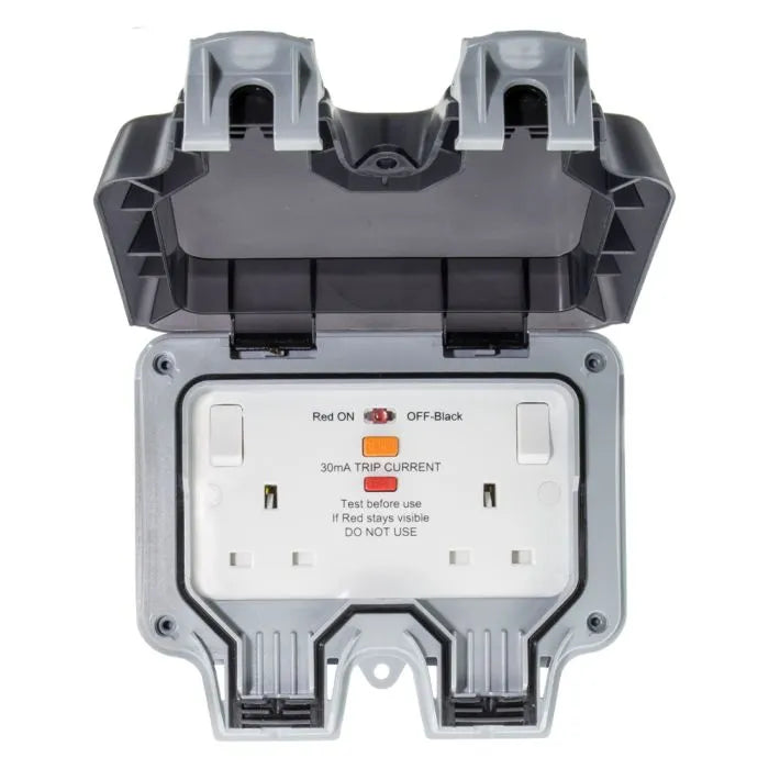 BG Storm WP22RCD IP66 13A 2G SP Weatherproof Outdoor Passive RCD Socket