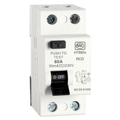 MK Sentry H7880S 80A 30MA DP RCD