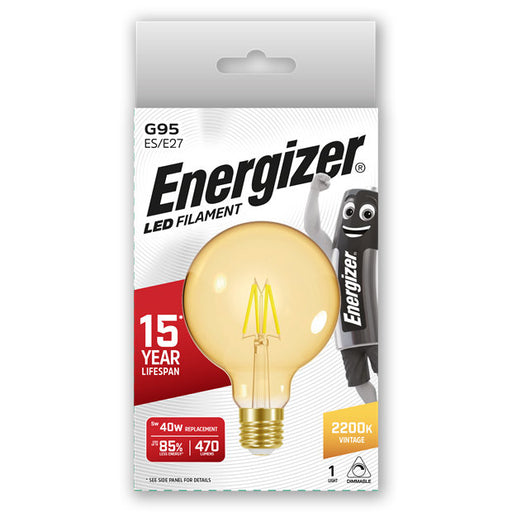 Energizer Filament S15028 Gold LED G95 Globe 5W ES Dimmable