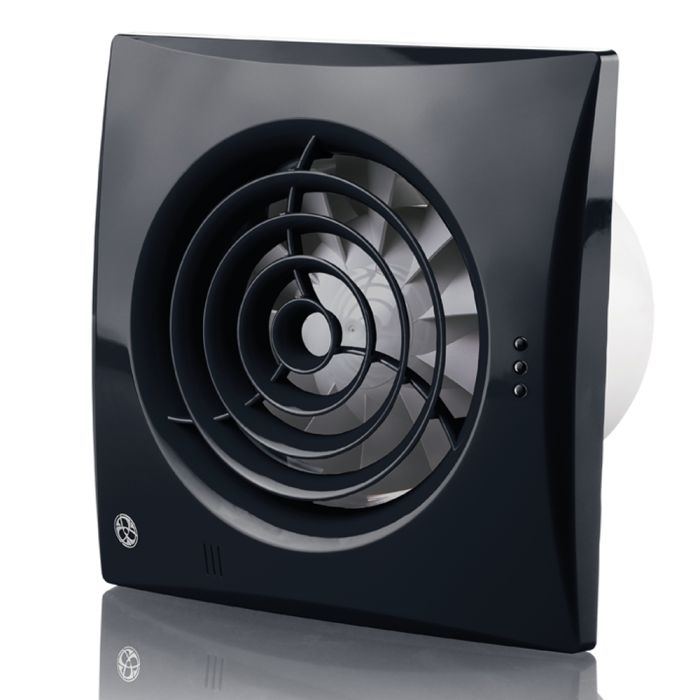 Blauberg CALM100SBLK Calm Bathroom Extractor Fan 100mm Black - Pull Cord