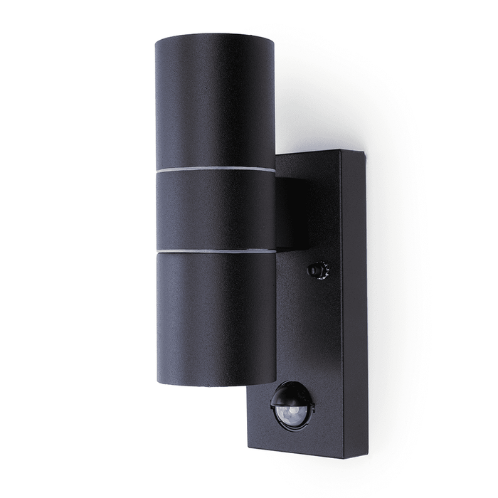 Hispec HSLEDUL/PIR/BLK Coral Up/Down Wall Light with PIR Sensor