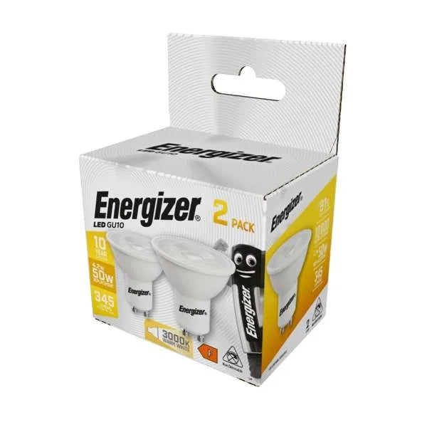 Energizer S16705 4.2W LED GU10 - 345lm - 3,000K (Warm White) - Box of 2