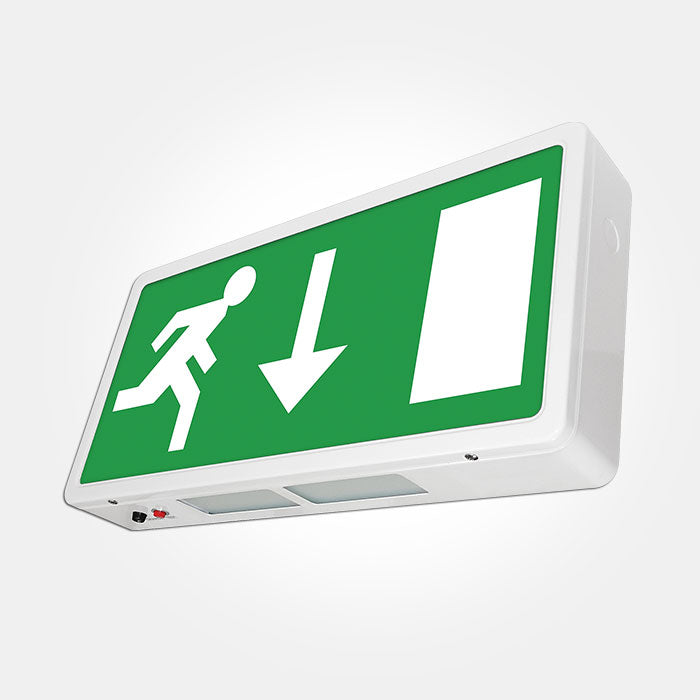 Eterna EXIT3MLED Led Maintained Emergency Exit Box Sign Down Arrow Legend