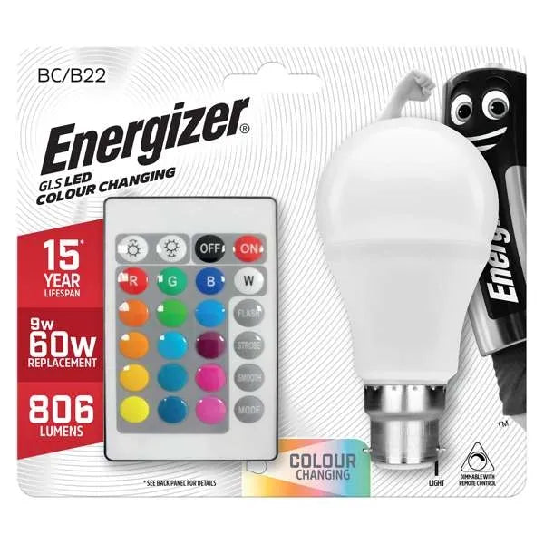 Energizer S14543 9W LED GLS B22 (BC) - RGB+W With Remote Control