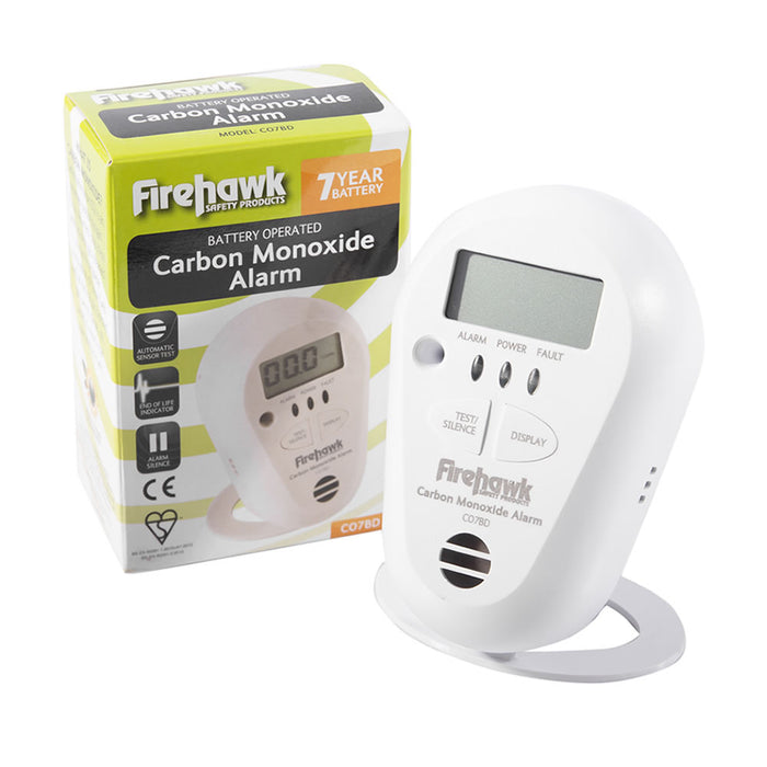 Firehawk CO7BD Digital Display Long Life Carbon Monoxide Alarm