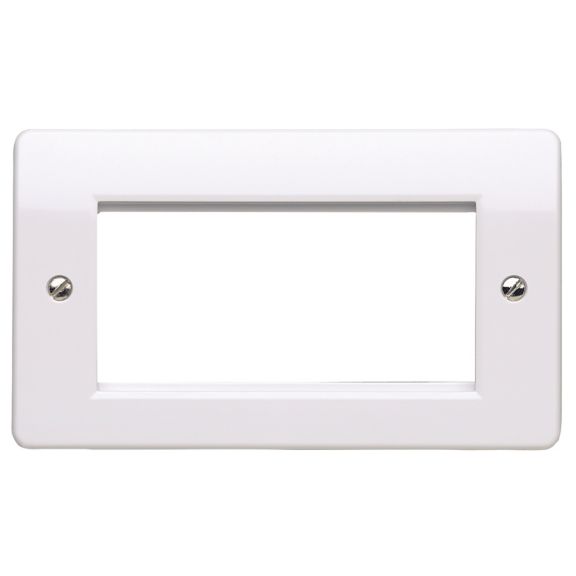 MK Logic K184WHI 2 Gang 4 Euro Module Front Plate