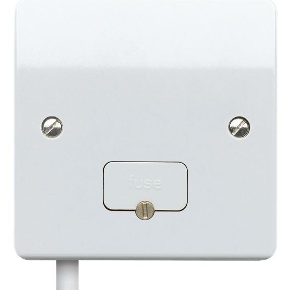 MK Logic K337WHI 13A 1G Fused Connection Unit (Spur) Unswitched with Flex Outlet