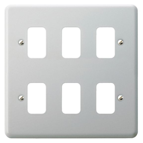 MK Grid Plus K3496ALM 2X2G 6Module Metal Frontplate