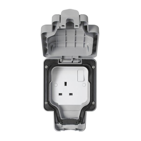 MK Masterseal K56486GRY 13A 1G IP66 Switched Socket