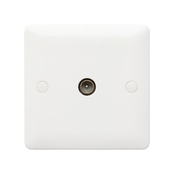 MK Base MB3520WHI 1 Gang Single Outlet Male Non-Isolated TV Socket