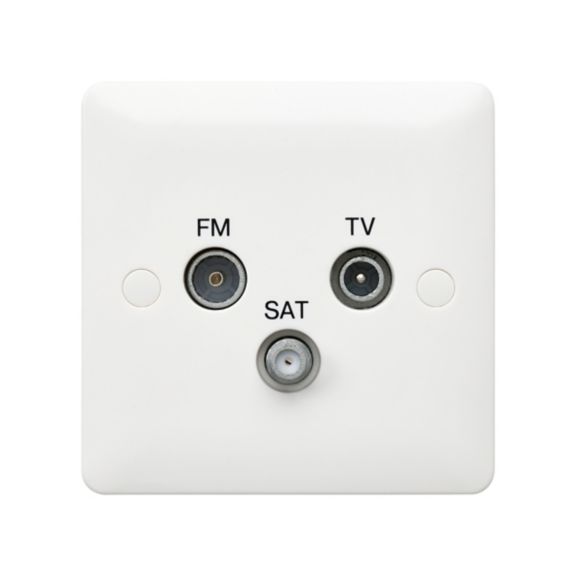 MK MB3553WHI 1 Gang Triple Outlet TV/FM/Sat Triplexer