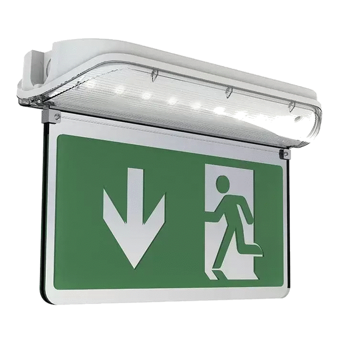 Ansell AHARLED/3M/ST Harrier IP65 Blade Exit Sign Maintained / Non-Maintained White