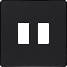 BG RPCDMB2B Matt Black Evolve Grid 2G Front Plate