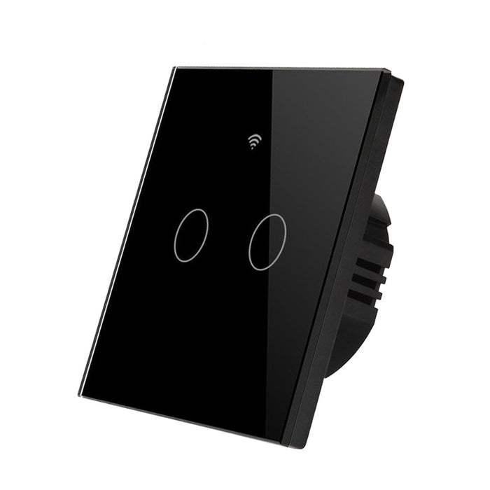 ENER-J SHA5337 2G Smart Light Switch WiFi Wall Wireless Black Tempered Glass Touch Screen Switch