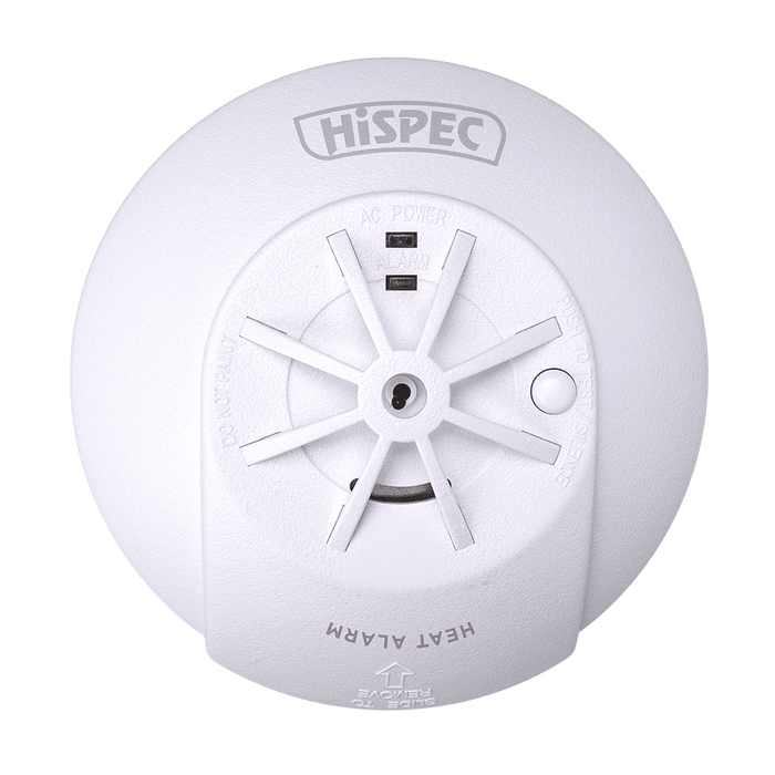 Hispec HSSA/HE/RF Interconnectable RF Mains Heat Detector w/9v Backup Battery Included