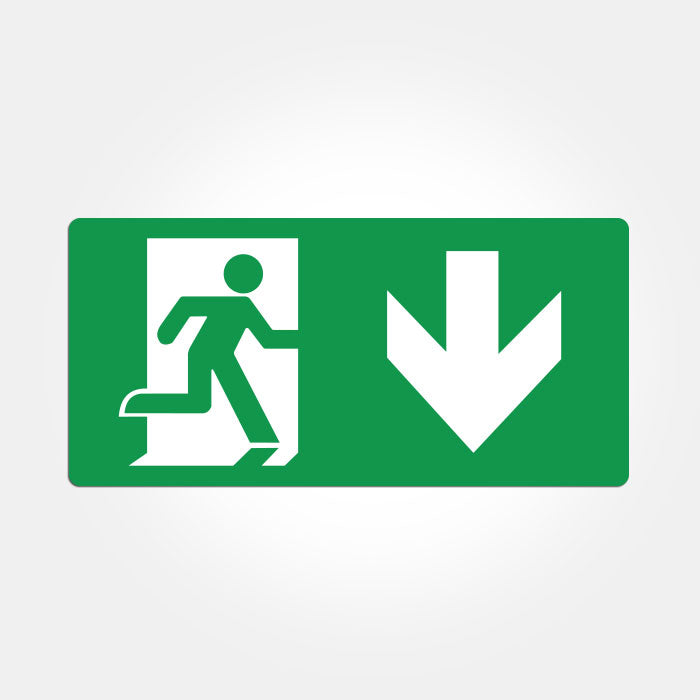 Eterna ISOEBLGDD  ISO 7010 Down Arrow Legend For Emergency Exit Boxes