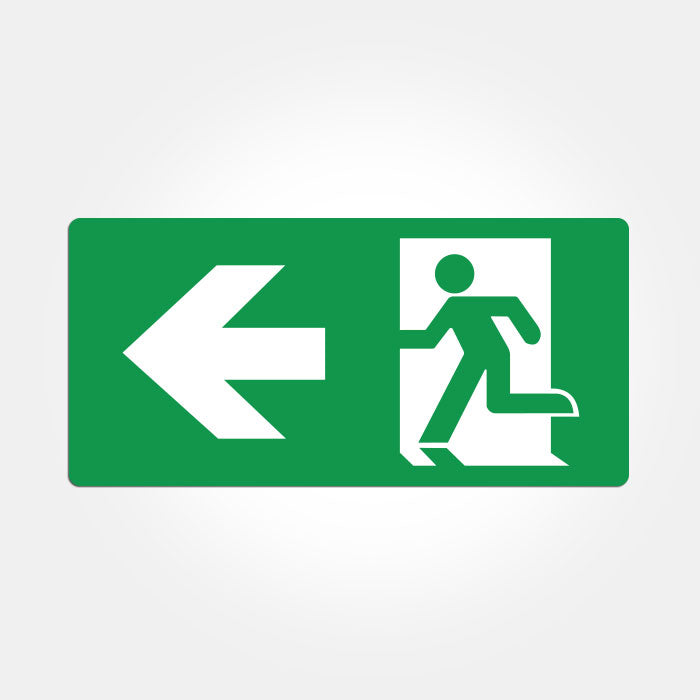 Eterna ISOEBLGDL ISO 7010 Left Arrow Legend For Emergency Exit Boxes